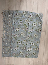 Exquisite Sequins & Floral Headwrap - Dusty Blue-Long Wrap-The Little Tichel Lady