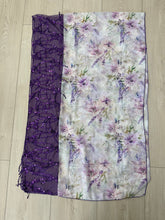 Exquisite Sequins & Floral Headwrap - Purple Floral-Long Wrap-The Little Tichel Lady