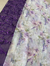 Exquisite Sequins & Floral Headwrap - Purple Floral-Long Wrap-The Little Tichel Lady