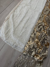 Exquisite Sequins & Floral Headwrap - Gold & Off-White-Long Wrap-The Little Tichel Lady