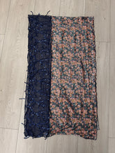 Exquisite Sequins & Floral Headwrap - Navy Print-Long Wrap-The Little Tichel Lady
