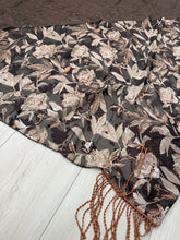 Exquisite Oversized Luxe Square - Brown Floral-Squares-The Little Tichel Lady