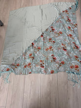 Exquisite Oversized Luxe Square - Aqua Floral-Squares-The Little Tichel Lady