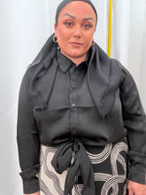Versatile Satin Blouse - Black-Tops-The Little Tichel Lady