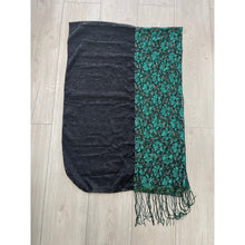 Israeli Textured + Sequins Floral Tassel Wrap - Emerald-Long Wrap-The Little Tichel Lady