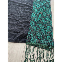 Israeli Textured + Sequins Floral Tassel Wrap - Emerald-Long Wrap-The Little Tichel Lady