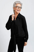 Versatile Satin Blouse - Black-Tops-The Little Tichel Lady