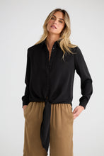 Versatile Satin Blouse - Black-Tops-The Little Tichel Lady