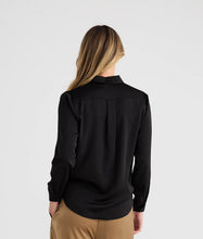 Versatile Satin Blouse - Black-Tops-The Little Tichel Lady