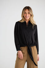 Versatile Satin Blouse - Black-Tops-The Little Tichel Lady