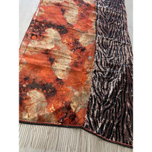 Israeli Sequins + Print Tassel Wrap - Black/Rust-Long Wrap-The Little Tichel Lady