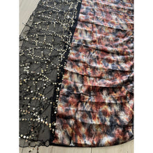 Israeli Watercolor Sequins Print Wrap - Black Background-Long Wrap-The Little Tichel Lady