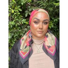 Blushing Orchid Lightweight Square Tichel - Black/Multi-Squares-The Little Tichel Lady