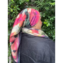 Blushing Orchid Lightweight Square Tichel - Black/Multi-Squares-The Little Tichel Lady