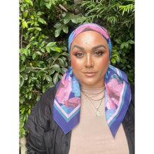 Blushing Orchid Lightweight Square Tichel - Navy/Mauve-Squares-The Little Tichel Lady