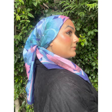 Blushing Orchid Lightweight Square Tichel - Navy/Mauve-Squares-The Little Tichel Lady
