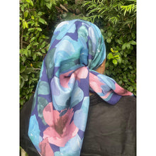 Blushing Orchid Lightweight Square Tichel - Navy/Mauve-Squares-The Little Tichel Lady