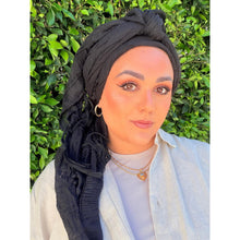 Featherlight XL Tassel Square - Black-Squares-The Little Tichel Lady