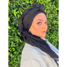 Featherlight XL Tassel Square - Black-Squares-The Little Tichel Lady