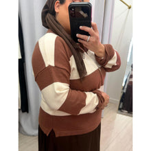 Cozy Collared Sweater Top - Brown-Sweater-The Little Tichel Lady