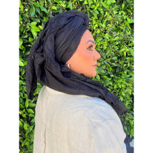 Featherlight XL Tassel Square - Black-Squares-The Little Tichel Lady