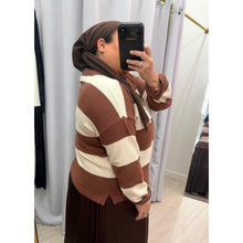 Cozy Collared Sweater Top - Brown-Sweater-The Little Tichel Lady