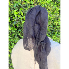 Featherlight XL Tassel Square - Black-Squares-The Little Tichel Lady