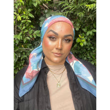 Blushing Orchid Lightweight Square Tichel - Blue/Pink-Squares-The Little Tichel Lady