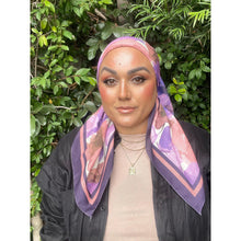Blushing Orchid Lightweight Square Tichel - Purple/Peach-Squares-The Little Tichel Lady