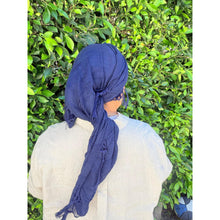 Featherlight XL Tassel Square - Navy-Squares-The Little Tichel Lady