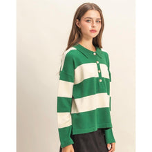 Cozy Collared Sweater Top - Green-Sweater-The Little Tichel Lady