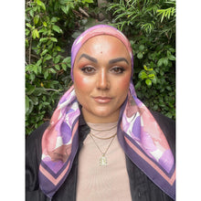 Blushing Orchid Lightweight Square Tichel - Purple/Peach-Squares-The Little Tichel Lady