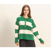 Cozy Collared Sweater Top - Green-Sweater-The Little Tichel Lady