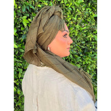 Featherlight XL Tassel Square - Olive-Squares-The Little Tichel Lady