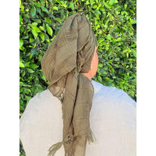 Featherlight XL Tassel Square - Olive-Squares-The Little Tichel Lady