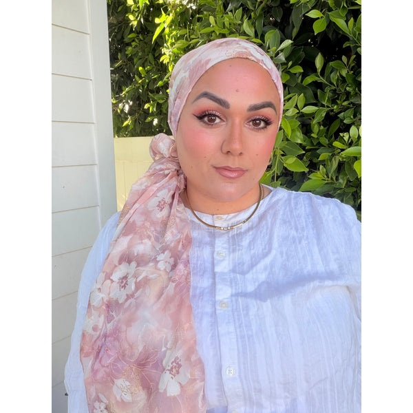 Rinati Lakel - Yom Yom, Luxurious Pink Floral-Specialty Items-The Little Tichel Lady