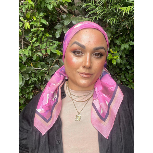 Blushing Orchid Lightweight Square Tichel - Pink/Purple-Squares-The Little Tichel Lady