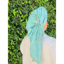 Featherlight XL Tassel Square - Aqua-Squares-The Little Tichel Lady