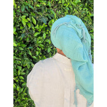 Featherlight XL Tassel Square - Aqua-Squares-The Little Tichel Lady