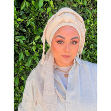 Featherlight XL Tassel Square - Cream-Squares-The Little Tichel Lady