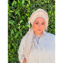Featherlight XL Tassel Square - Cream-Squares-The Little Tichel Lady