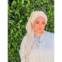 Featherlight XL Tassel Square - Cream-Squares-The Little Tichel Lady