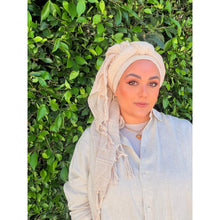 Featherlight XL Tassel Square - Cream-Squares-The Little Tichel Lady