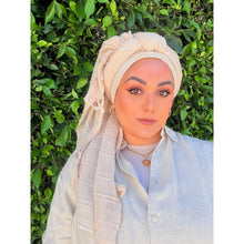 Featherlight XL Tassel Square - Cream-Squares-The Little Tichel Lady