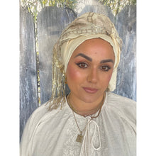 Celestial Luxe Israeli Tassel Wrap - Creme-Long wrap-The Little Tichel Lady