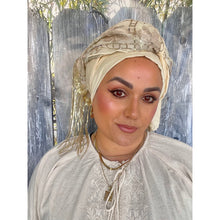 Celestial Luxe Israeli Tassel Wrap - Creme-Long wrap-The Little Tichel Lady