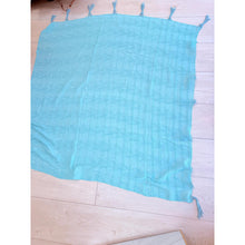 Featherlight XL Tassel Square - Aqua-Squares-The Little Tichel Lady