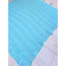 Featherlight XL Tassel Square - Aqua-Squares-The Little Tichel Lady