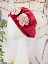 Embellished Cotton Beret - Medium/Large, Muted Burgundy