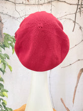 Embellished Cotton Beret - Medium/Large, Muted Burgundy